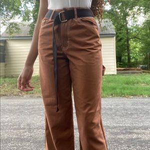 cool high-waisted denim jeans